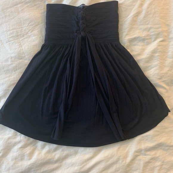 Black strapless smocked flowy top. Size medium. - Picture 2 of 13
